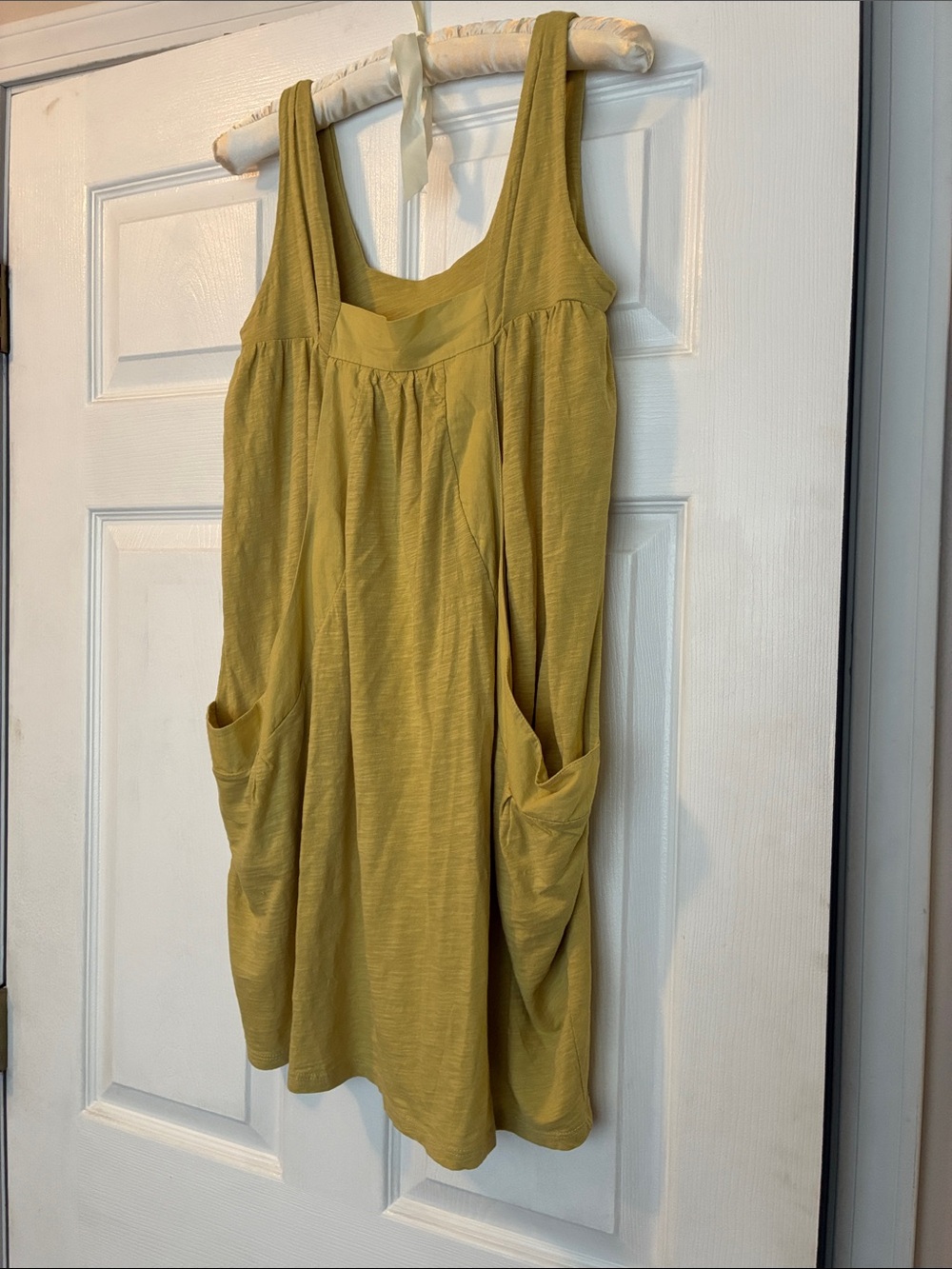Sleeveless Mustard Pocket Dress